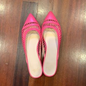 J Crew pink leather mule 9.5 like new